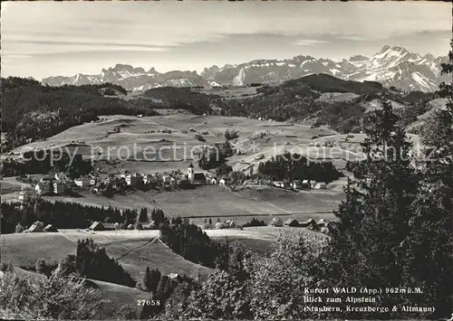 Wald AR Vorderland Panorama Blick zum Alpstein Kat. Wald