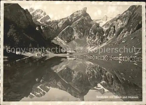 Seealpsee mit Saentis und Altmann Appenzeller Alpen Kat. Schwende