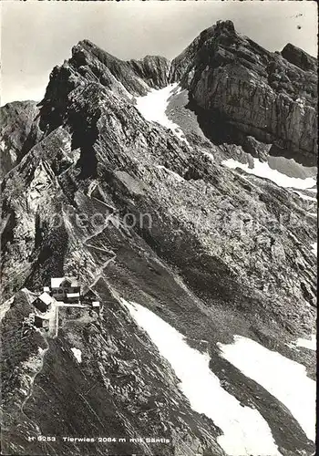 Schwaegalp Tierwies mit Saentis Appenzeller Alpen Bergwanderroute Kat. Schwaegalp