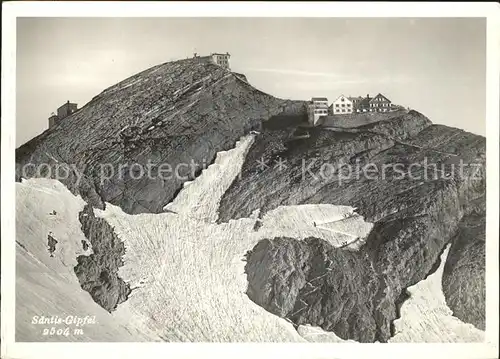 Schwaegalp Saentisgipfel mit Observatorium Berghotel Appenzeller Alpen Kat. Schwaegalp