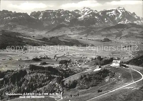 Gaebris Fliegeraufnahme Blick zur Saentiskette Appenzeller Alpen Kat. Gaebris