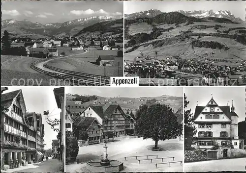 Appenzell IR Teilansichten Brunnen Alpenpanorama Kat. Appenzell