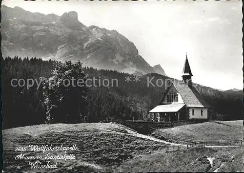 Weissbad Wallfahrtskapelle Ahorn mit Saentiskette Kat. Weissbad