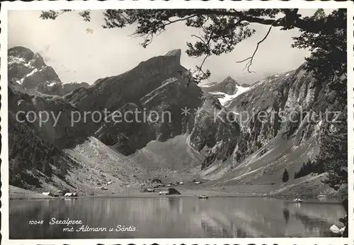 Schwaegalp Seealpsee mit Altmann und Saentis Appenzeller Alpen Kat. Schwaegalp