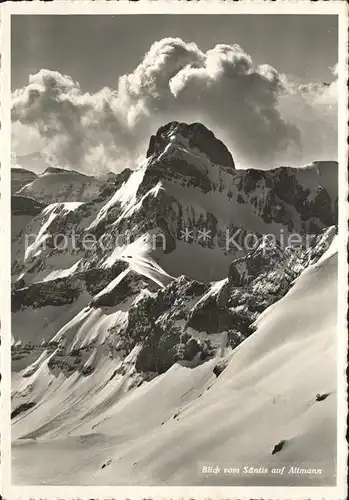 Schwaegalp Blick vom Saentis auf Altmann Appenzeller Alpen Kat. Schwaegalp