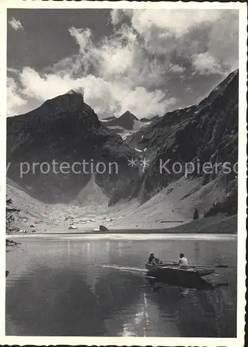 Seealpsee Bootsfahrt mit Saentis Appenzeller Alpen Karte Nr. 174 Kat. Schwende