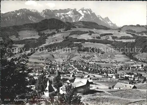 Appenzell IR Gesamtansicht mit Alpenpanorama Alpstein Kat. Appenzell