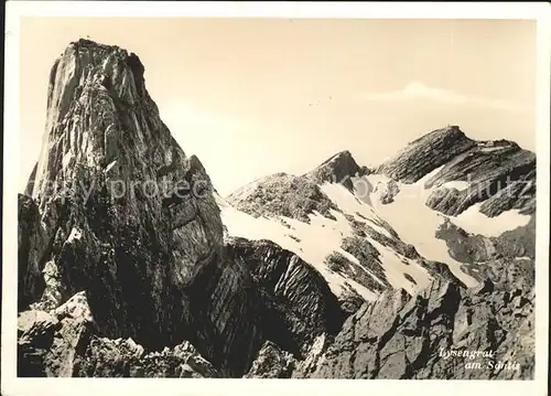 Lysengrat am Saentis Gebirgspanorama Appenzeller Alpen Kat. Altmann