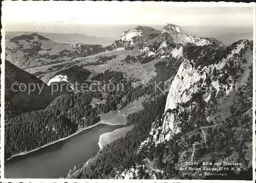 Weissbad Blick von Staubern auf Hoher Kasten Saemtisersee Appenzeller Alpen Kat. Weissbad