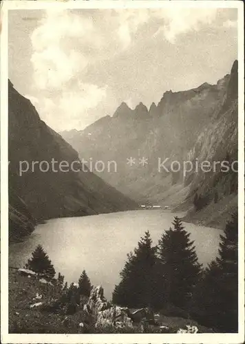 Bruelisau Faehlensee mit Altmann Bergsee Appenzeller Alpen Karte No. 218 Kat. Bruelisau