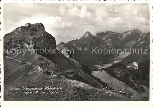 Hoher Kasten Berggasthaus Panorama mit Alpstein Kat. Appenzeller Alpen