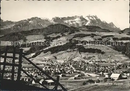 Appenzell IR Panorama mit Alpstein Kat. Appenzell