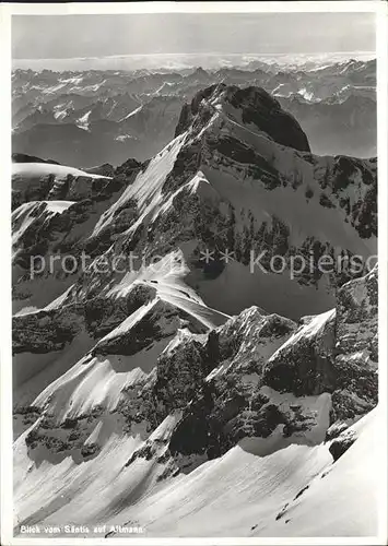 Schwaegalp Panorama Blick vom Saentis auf Altmann Appenzeller Alpen Kat. Schwaegalp