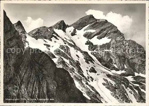 Schwaegalp Saentisgipfel Berghotel Blick vom Lisengrat Appenzeller Alpen Kat. Schwaegalp