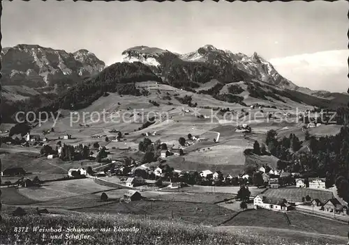 Schwende IR Weissbad mit Ebenalp und Schaefler Appenzeller Alpen Kat. Schwende