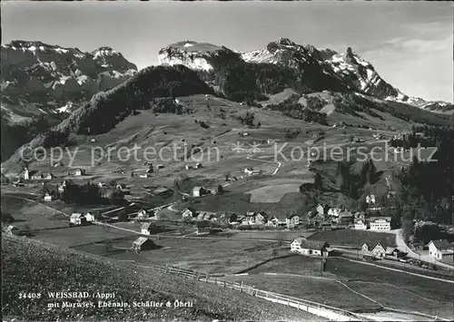 Weissbad Panorama mit Marwies Ebenalp Schaefler oehrli Appenzeller Alpen Kat. Weissbad