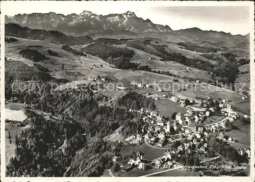 Trogen AR mit Saentiskette Appenzeller Alpen Fliegeraufnahme / Trogen /Bz. Mittelland