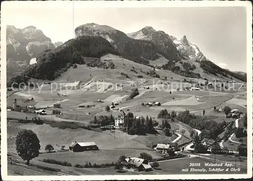 Weissbad Panorama mit Ebenalp Schaefler oehrli Appenzeller Alpen Kat. Weissbad