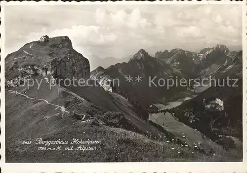 Hoher Kasten Berggasthaus mit Alpstein Alpenpanorama Kat. Appenzeller Alpen