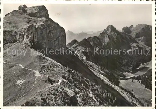 Hoher Kasten Berggasthaus Alpenpanorama Bergwanderweg Appenzeller Alpen Kat. Appenzeller Alpen