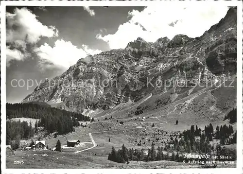 Schwaegalp Bergrestaurant Aufstieg nach Tierwies Appenzeller Alpen Kat. Schwaegalp