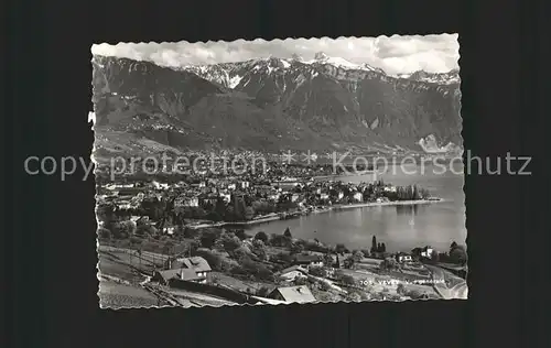 Vevey VD Vue generale Lac Leman et les Alpes Kat. Vevey