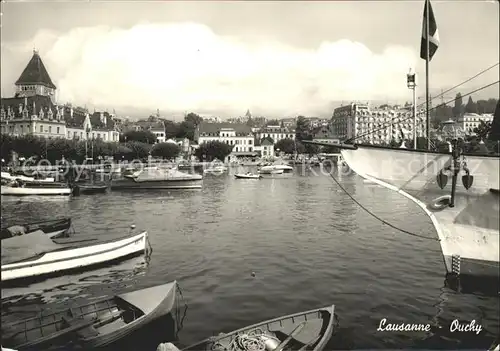 Ouchy Le Port et le Chateau Lac Leman Bateau Kat. Lausanne