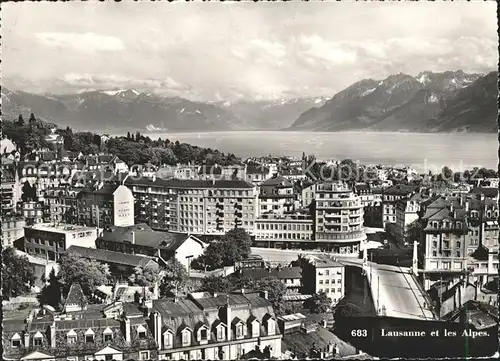 Lausanne VD Panorama Lac Leman et les Alpes / Lausanne /Bz. Lausanne City