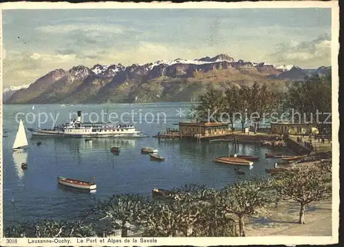 Ouchy Le Port et Alpes de Savoie Vapeur Kat. Lausanne