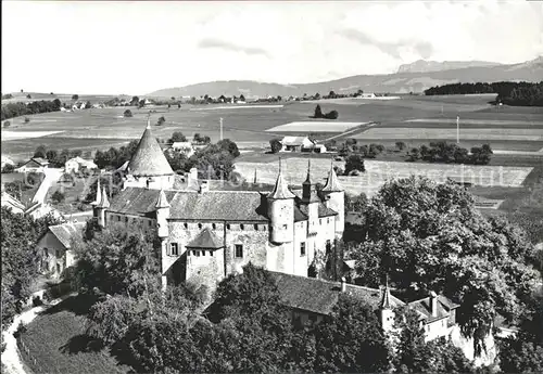 Oron le Chatel Panorama et le Chateau vue aerienne Kat. Oron le Chatel