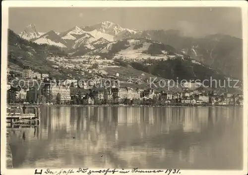 Montreux VD Bord du Lac Leman et les Alpes / Montreux /Bz. Vevey