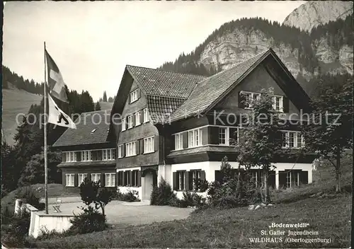 Wildhaus SG St. Galler Jugendheim Bodenweidli Fahnen Kat. Wildhaus Lisighaus