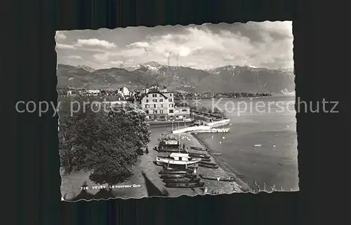 Vevey VD Nouveau Quai Lac Leman et les Alpes Kat. Vevey