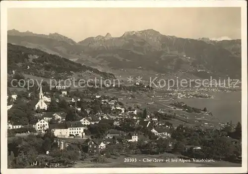 Chexbres Vue generale Lac Leman et les Alpes Vaudoises Kat. Chexbres