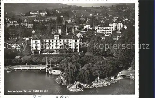 Vevey VD Hotel du Lac vue aerienne Lac Leman Kat. Vevey