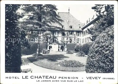 Vevey VD Hotel Le Chateau Pension Jardin Kat. Vevey