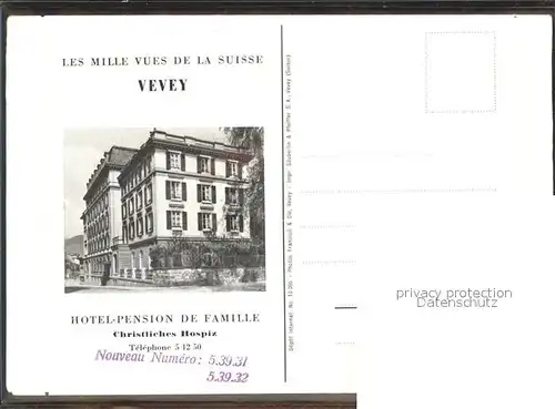 Vevey VD Plage au Lac Leman Restaurant Hotel Pension de Famille Kat. Vevey