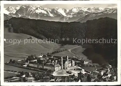 Einsiedeln SZ Fliegeraufnahme Kloster Einsiedeln / Einsiedeln /Bz. Einsiedeln