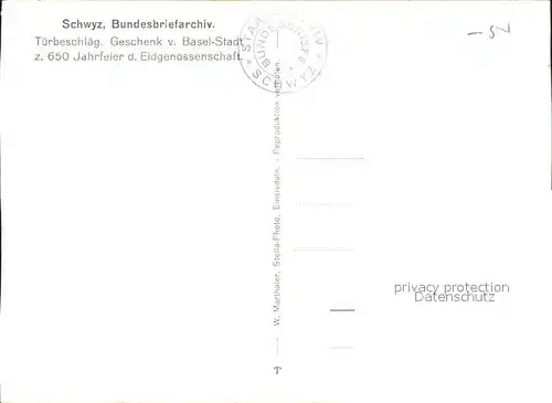 Schwyz Bundesbriefarchiv Tuerbeschlaeg Kat. Schwyz