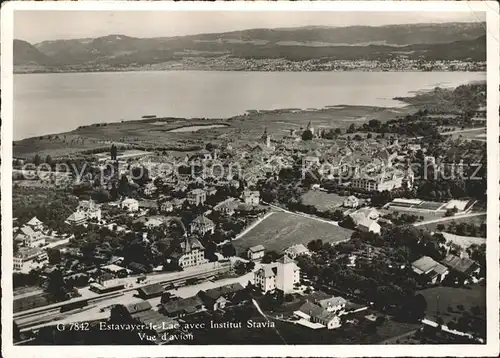 Estavayer le Lac avec Institut Stavia Vue aerienne Kat. Estavayer le Lac