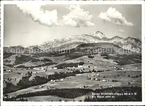 Hemberg SG Panorama Kurort mit Saentiskette Appenzeller Alpen / Hemberg /Bz. Toggenburg