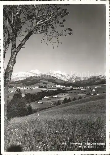 Hemberg SG Panorama Kurort mit Saentiskette Appenzeller Alpen / Hemberg /Bz. Toggenburg