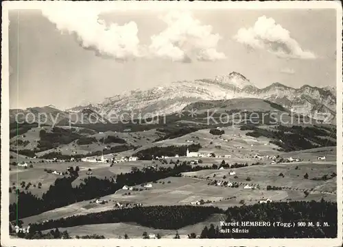 Hemberg SG Panorama Kurort mit Saentiskette Appenzeller Alpen / Hemberg /Bz. Toggenburg