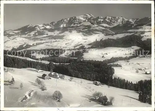 Wattwil Hotel Restaurant Churfirsten gegen Hemberg Saentis Fliegeraufnahme Kat. Wattwil