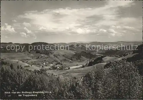 Hulftegg Passhoehe Panorama Blick ins Toggenburg Kat. Hulftegg