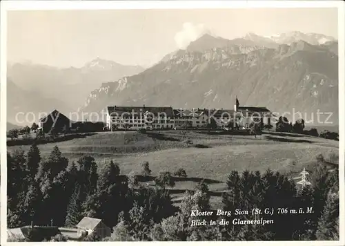 Uetliburg SG Kloster Berg Sion Blick in Glarneralpen Kat. Uetliburg