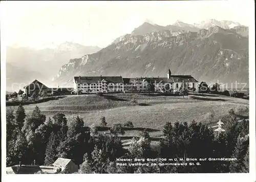 Uetliburg SG Kloster Berg Sion Blick in Glarneralpen Kat. Uetliburg