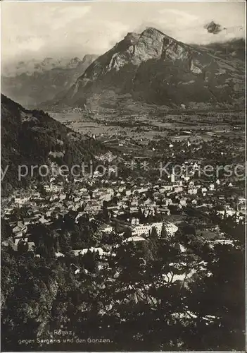 Bad Ragaz Panorama gegen Sargans und Gonzen Kat. Bad Ragaz