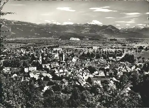 Altstaetten SG Panorama Blick gegen Vorarlberg und Fuerstentum Liechtenstein Kat. Altstaetten