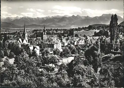 Altstaetten SG Gesamtansicht mit Vorarlberge und Drei Schwestern Kat. Altstaetten